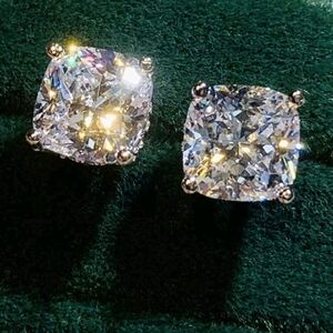 Cubic Zirconia Silver Stud Earrings
